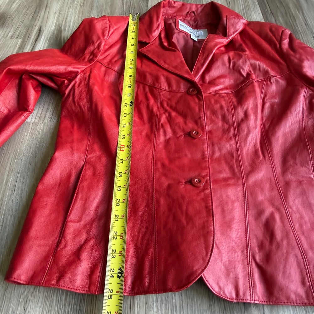 Vintage Wilsons Leather Maxima Red Genuine Leather Jacket Blazer Womens XXL - Picture 7 of 8